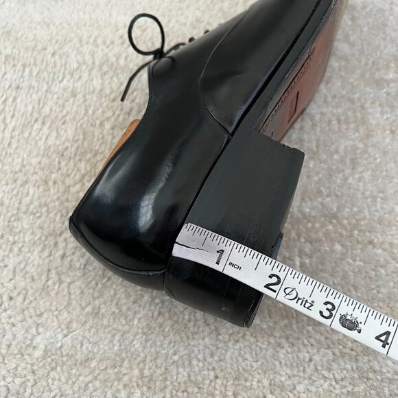 Bally Treny 1 Black Leather Cap Toe Oxford Dress Shoes 8.5 Made in Italy